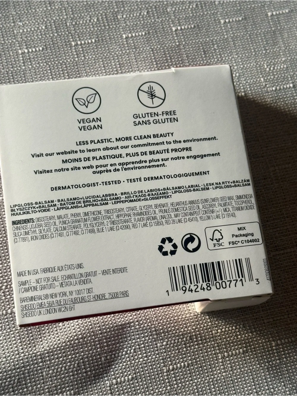 bareMinerals MINERALIST Lip Gloss-Balm Sincerity 2 mL Mini New in Box